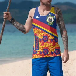 Venezuela Flag Graphic Tank Top Gym Clothing Men's 3D Printed Streetwear Basketball Vest Quick Drying Sports GYM Tee Shirts Tops