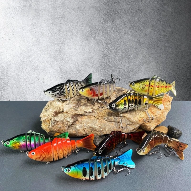 15g Fishing Baits Wobbler 10cm Muti-Sections Jointed Casting Trebles Hooks Hard Crankbait Sink Fish Lures Swimming Baits