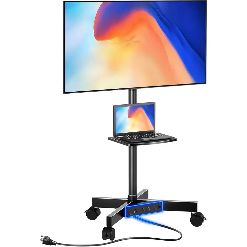 

Adjustable Rolling TV Stand with AV Shelf for 23-60 LED/LCD TVs, Up to 88 lbs, VESA 400x400mm