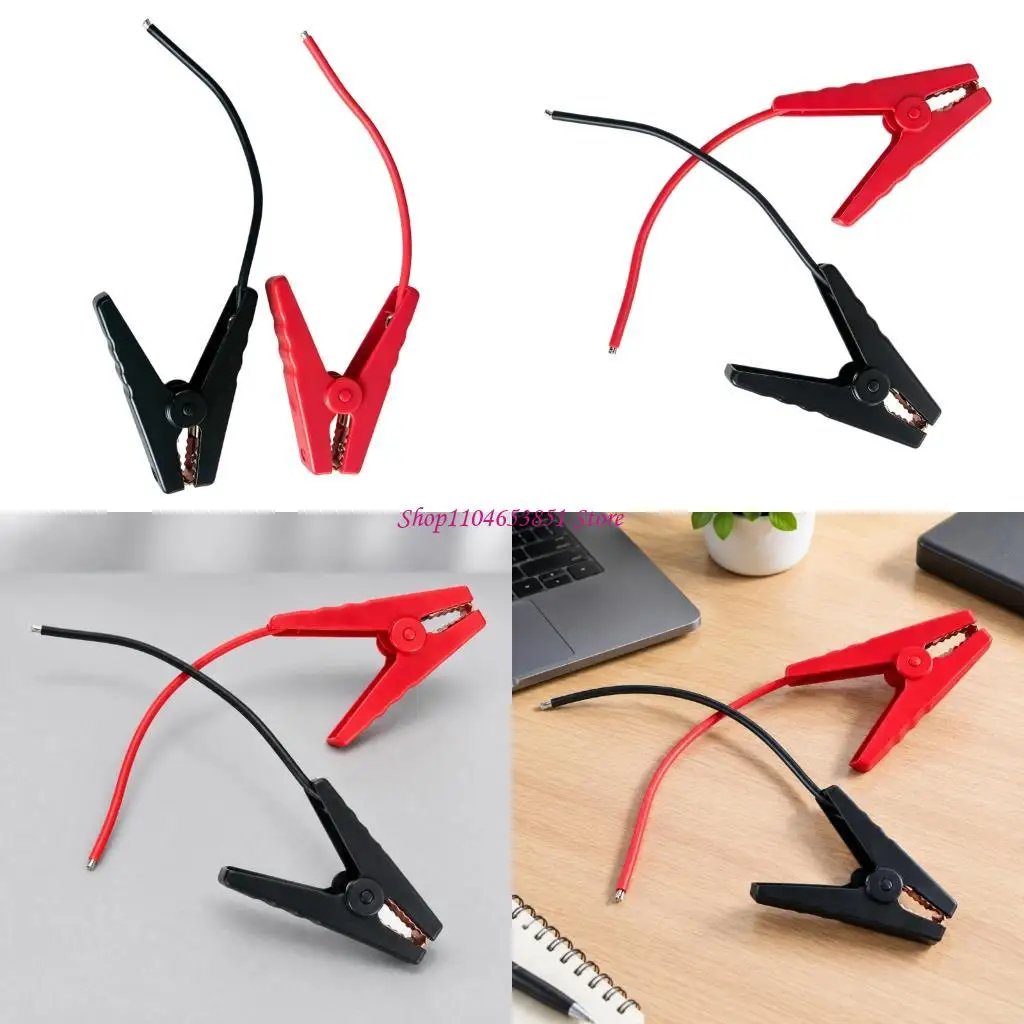 Battery Clip Power Cable Pair with Red Positive and Black Negative Cables 