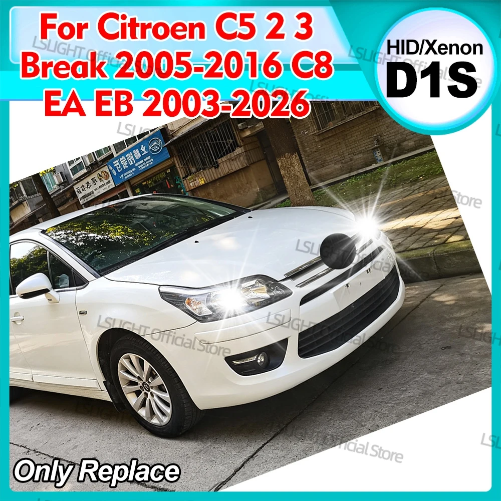 2x HID Xenon Headlights D1 D1S Bulbs 6000K 8000K 10000K 12V For Citroen C5 2 3 RC RD C5 Break RE RW 2005-2016 C8 EA EB 2003-2026