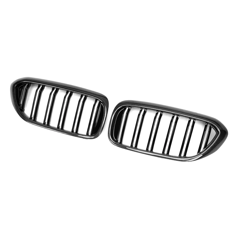 

Car M Style Front Bumper Grille For BMW 5 Series G30 F90 M5 2018 2019 2020 Double Line Grille Gloss Black Center Grill