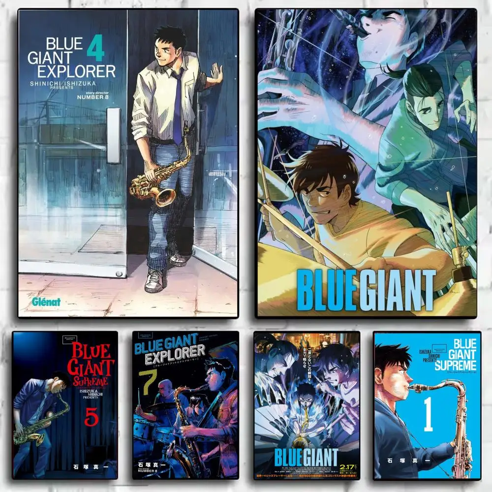 Anime B-Blue Giant Poster Modern Aesthetic Wall Art Poster Minimalist Room Decoration Items