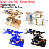 SG90 MG90S 4 DOF Unassembly Acrylic Mechanical Arm Robot Manipulator Claw for Arduino UNO Maker Learning DIY Kit RC Robotic Arm