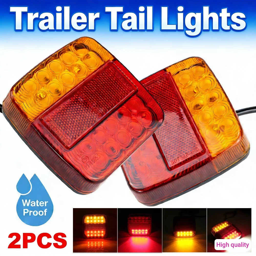 

2 шт. подводные фонари для лодок и грузовиков, 12В, 26 светодиодов, задние стоп-сигналы, водонепроницаемые IP65, подсветка номерного знака для прицепов и грузовиков