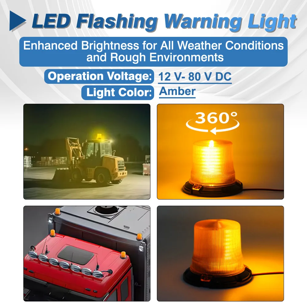 

12V-80V 54 LED Car Truck Roof Top Strobe Warning Light Strobe Lights Emergency Flashing With Magnetic Base Universal
