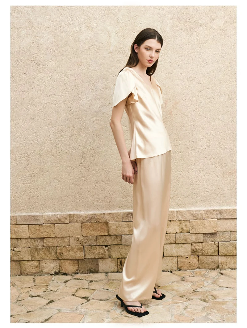 Luxury Natural Silk Women's Suit - shiny, Cool Comfortable Home Wear, Casual Suit Cozy Pajamas Collection Cool and Breathable
