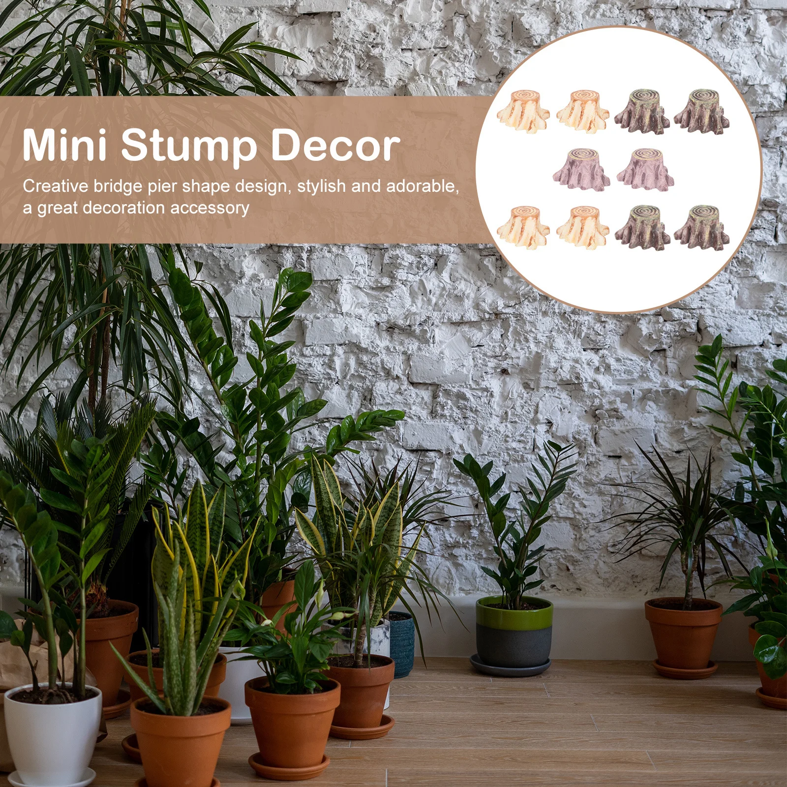 

10 Pcs Micro Landscaping Decoration Fake Tree Stump Ornament for Decorations Ornaments Mini Shape