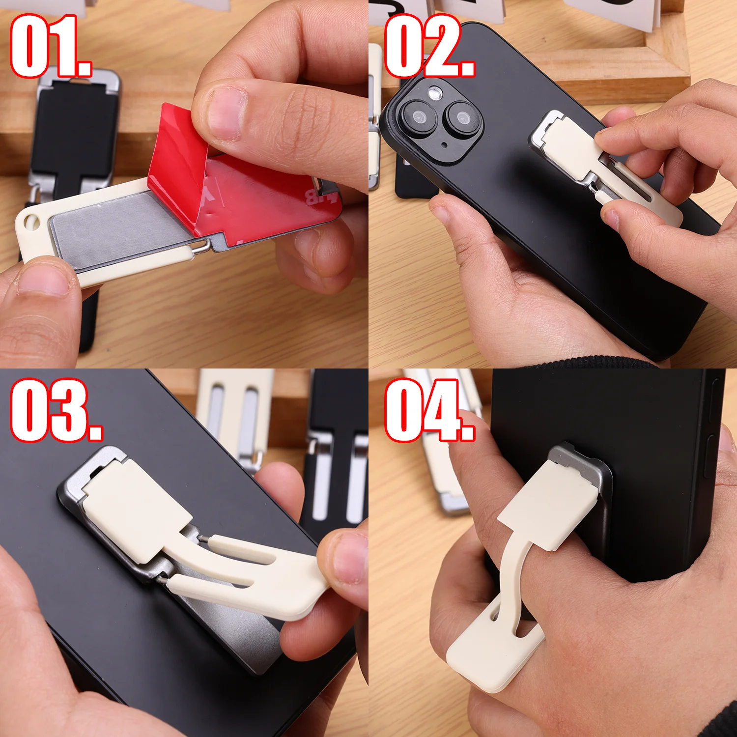 2pcs Creative Mobile Phone Finger Ring Buckle Holder For IPhone 16 15 Samsung Mi Huawei Universal Desktop Foldable Stand Lazy Br
