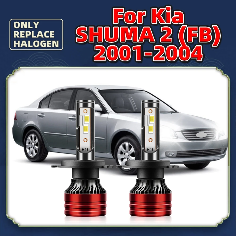 

2PCS Car H4 Led Headlights Hi Lo Front Beam Bulbs 12V White CSP 160000LM Vehicles Lamps For Kia Shuma 2 (FB) 2001 2002 2003 2004