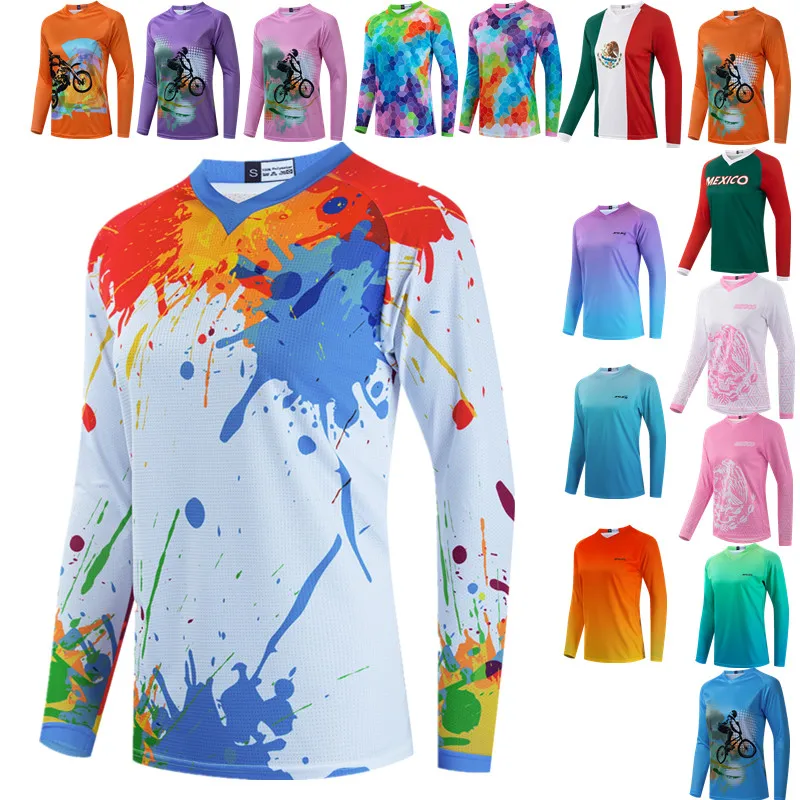 

Graffiti Dirt Bike Jersey Women Motocross Shirt Ladies MX BMX Jersey Off Roading DH mtb Shirts Long Sleeve Cycling Jersey Female