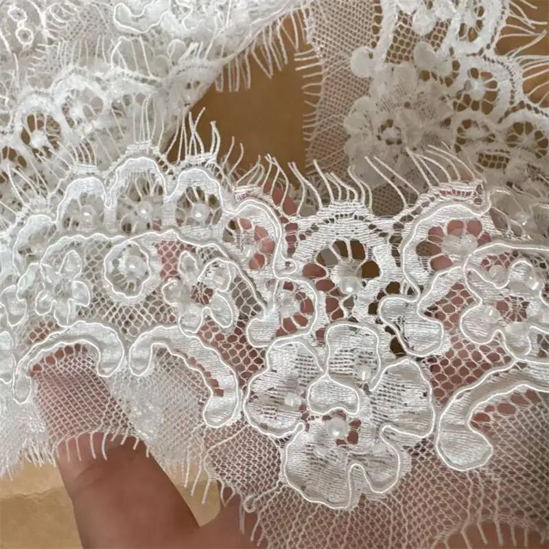 3 Meter/Lot. Wimpernspitzenbesatz für Hochzeitskleider, hochwertige Bordüre, romantische Blumen, DIY-Schleierkante. – Detail 14