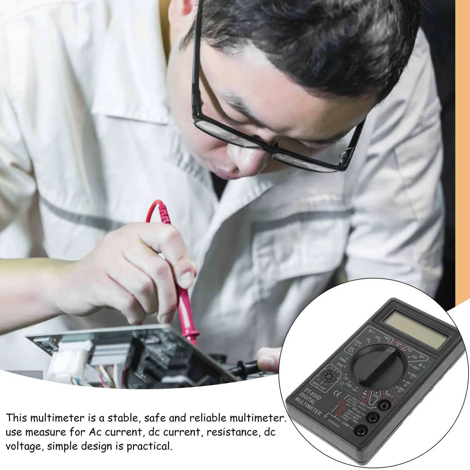 Digitalmultimeter Präzision Auto Ranging Spannung Stromzähler Tester Ohm Digital Voltmeter Meter Kontinuität Checker