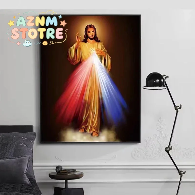 1pc frameless Canvas Painting  Divine Mercy Image Love Jesus Christ Motivational Print Art Canvas Poster For Living Room Deco