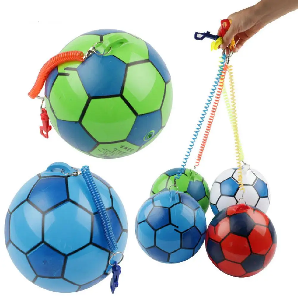 

1pcs Random Color Soccer Practice Ball With Elastic Children Inflatable Football Training Ball Equipment Toy Band N7v8