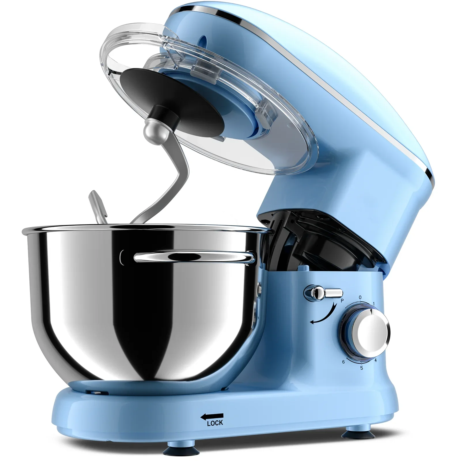 Home mini 4.5L 5.5L stainless steel mixing bowl tilt head 6 speed bread maker food mixer machine