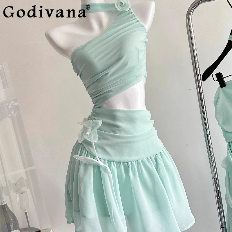 Summer Coquette Prom Dress Women's Aesthetic Y2k Vintage Off Shoulder Dress Party Girl Hollow Out Evening Banquet Dresses