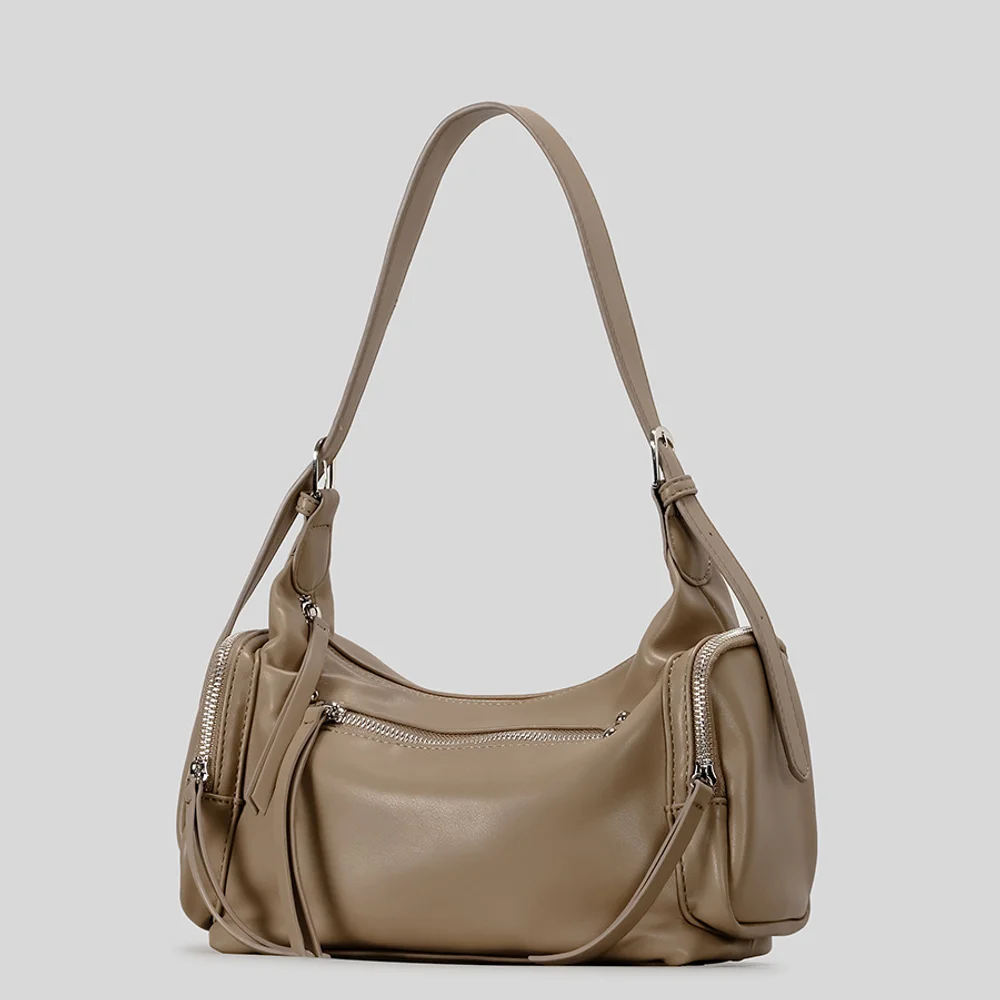 

Retro Underarm Bag 2025 New Fashionable Style Multi Pocket Motorcycle Bag Versatile Single Shoulder Crossbody Bag