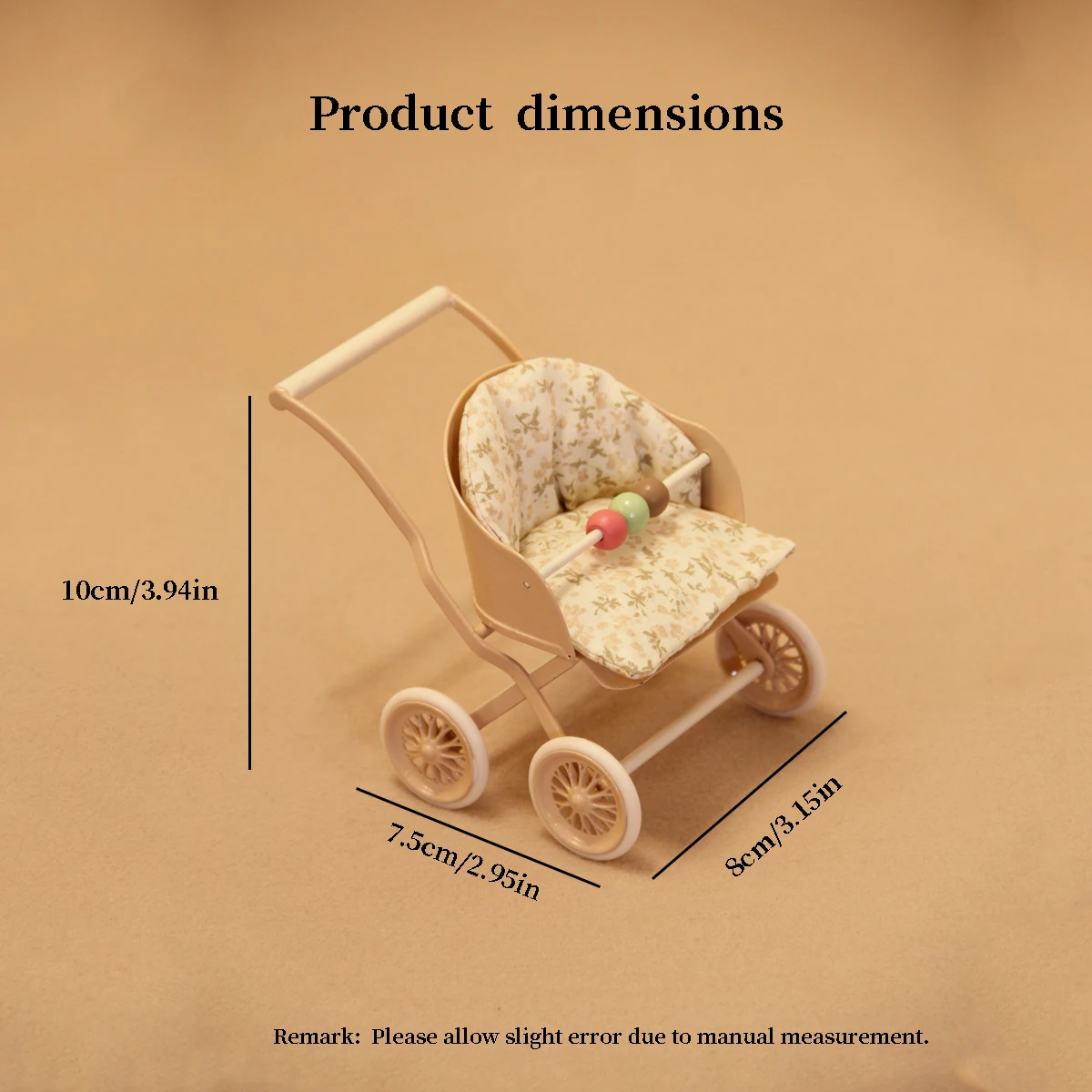 1:12 Miniature Simulation Furniture Baby Stroller in Lotus Pink and Light Green, Suitable for Dollhouse Home Decor