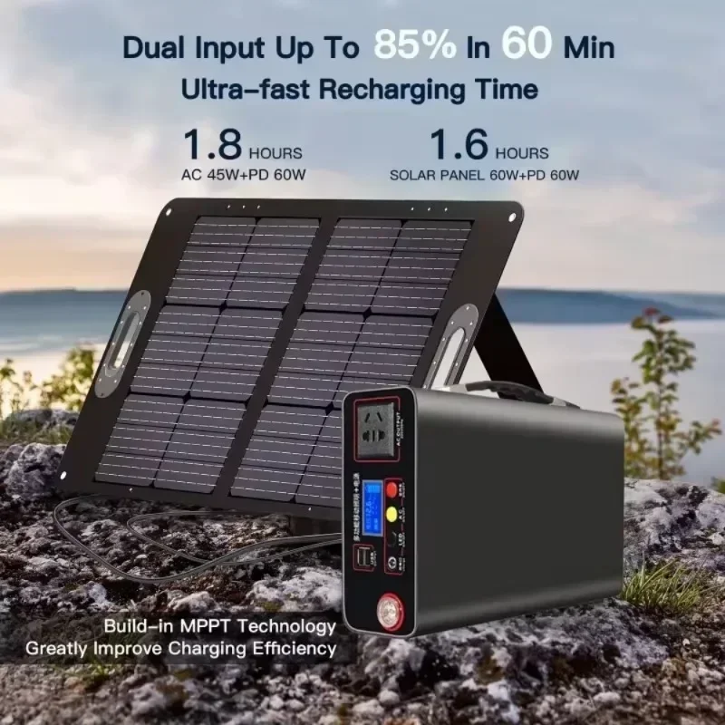 500W (600W peak) Portable Power Station 220V LiFePO4 Solar Generator 40000mAh USB Emergencies Battery Pack for Home Camping