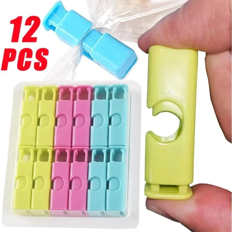 

12/1Pcs Reusable Food Sealing Clips Plastic Pocket Sealing Clamp Snack Bread Bag Clips Household Grain Vegetable Storage Clamp