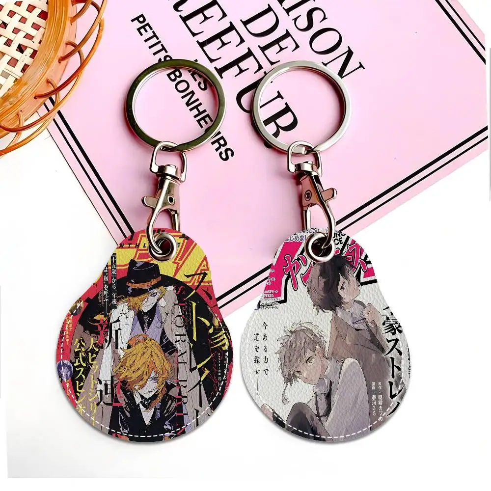 

Чехол для доступа из искусственной кожи в японском стиле аниме Bungo Stray Dogs, анти-потерянный держатель для карт, брелок, аксессуары, ключ с защитой от отпечатков пальцев