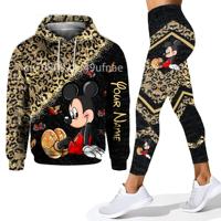 Disney2025Mickey Mouse  3D Hoodie Women's Hoodie Suit  Yoga Pants Sweatpants Fashion Sports Suit