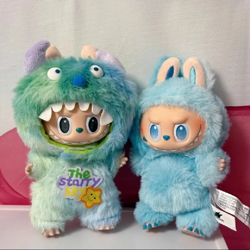 

17cm Canvas Pendant Clothes In Stock Labubu Blind Box Keychain Vinyl Doll Casual Set Children'S Clothing Figurine Toy