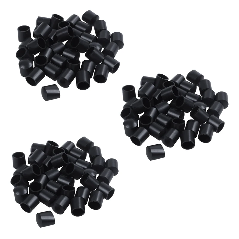 Rubber Caps 120-Piece Black Rubber Tube Ends 10Mm Round