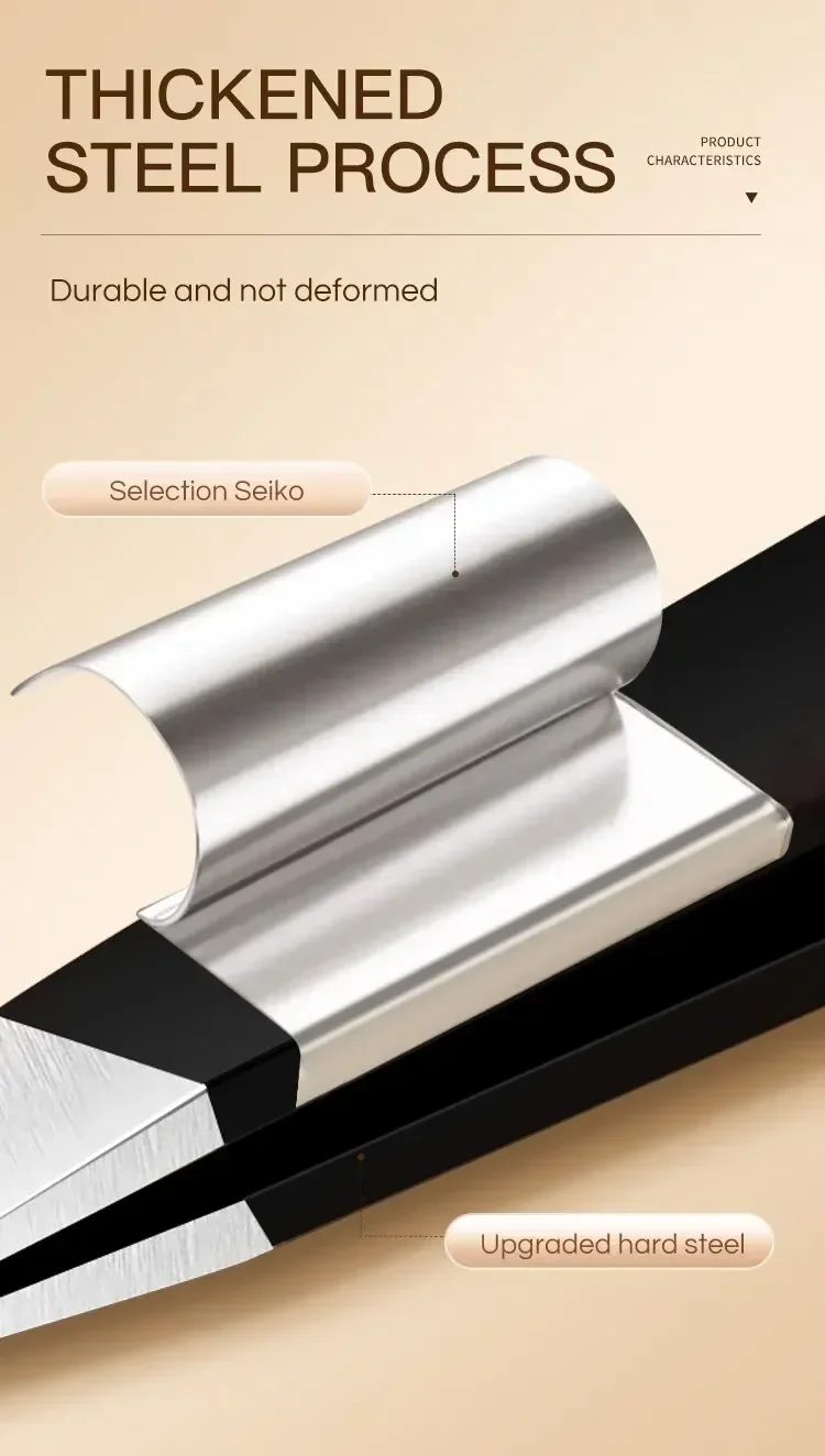 CNK – pince à sourcils noire en acier inoxydable, avec pointe inclinée et plate, outils de beauté pour sourcils et épilation incarnée, vente en gros