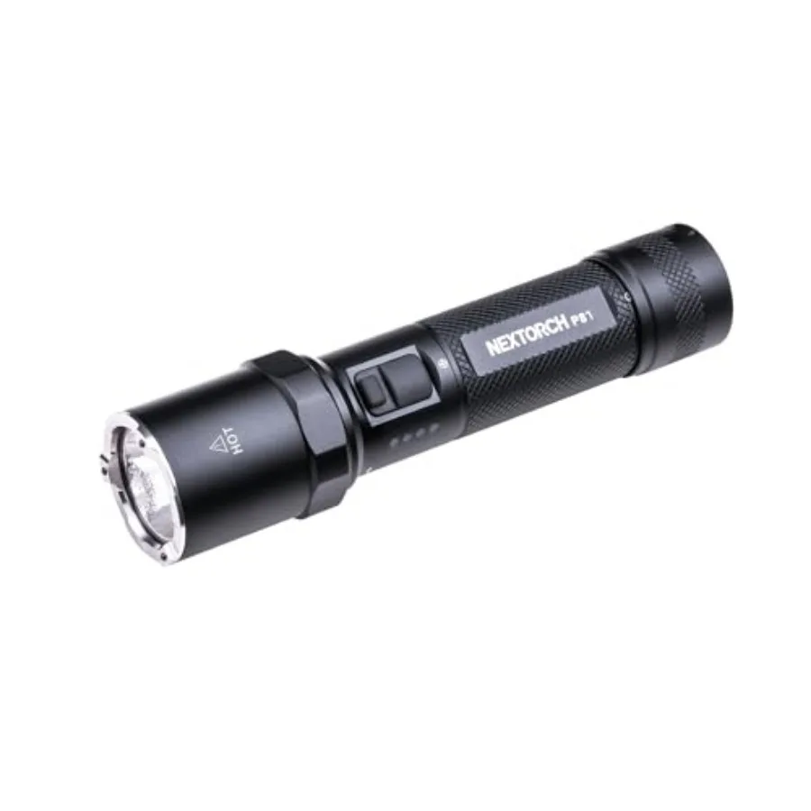 P81 Rechargeable Flashlight High Lumens, 3700 Lumens LED Tactical Flashlight with 4 Modes and Strobe and Ceramic Glass Breaker