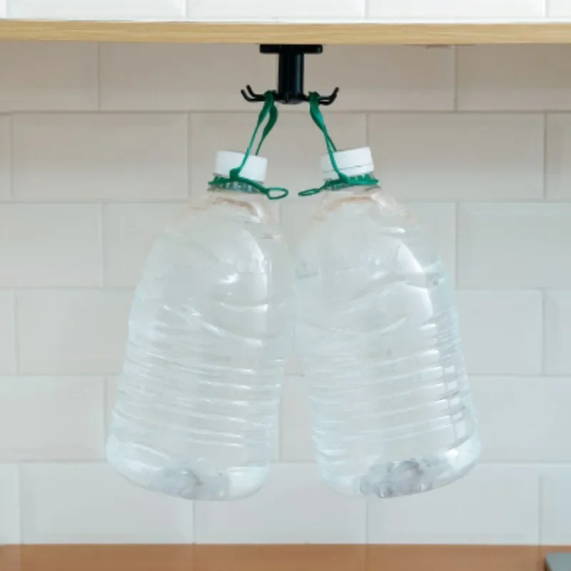 No Punching, Kitchen Wall Storage Rack, Shelf, Rotating Hook, Spatula, Spoon, Kitchen Utensils, Wall-mounted Type