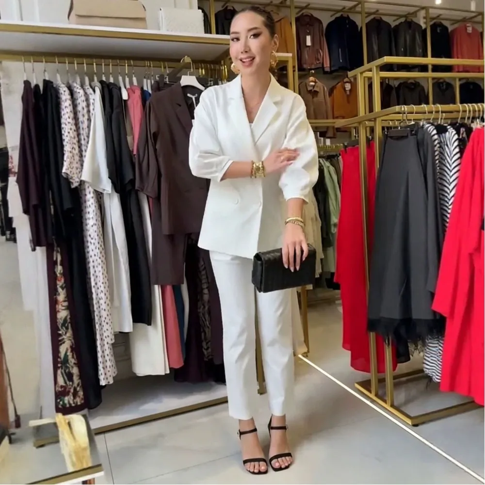 

Women Blazer Suit Sets Long Sleeve Blazers Pants 2 Piece Matching Set Office Work Business Casual Spring Summer