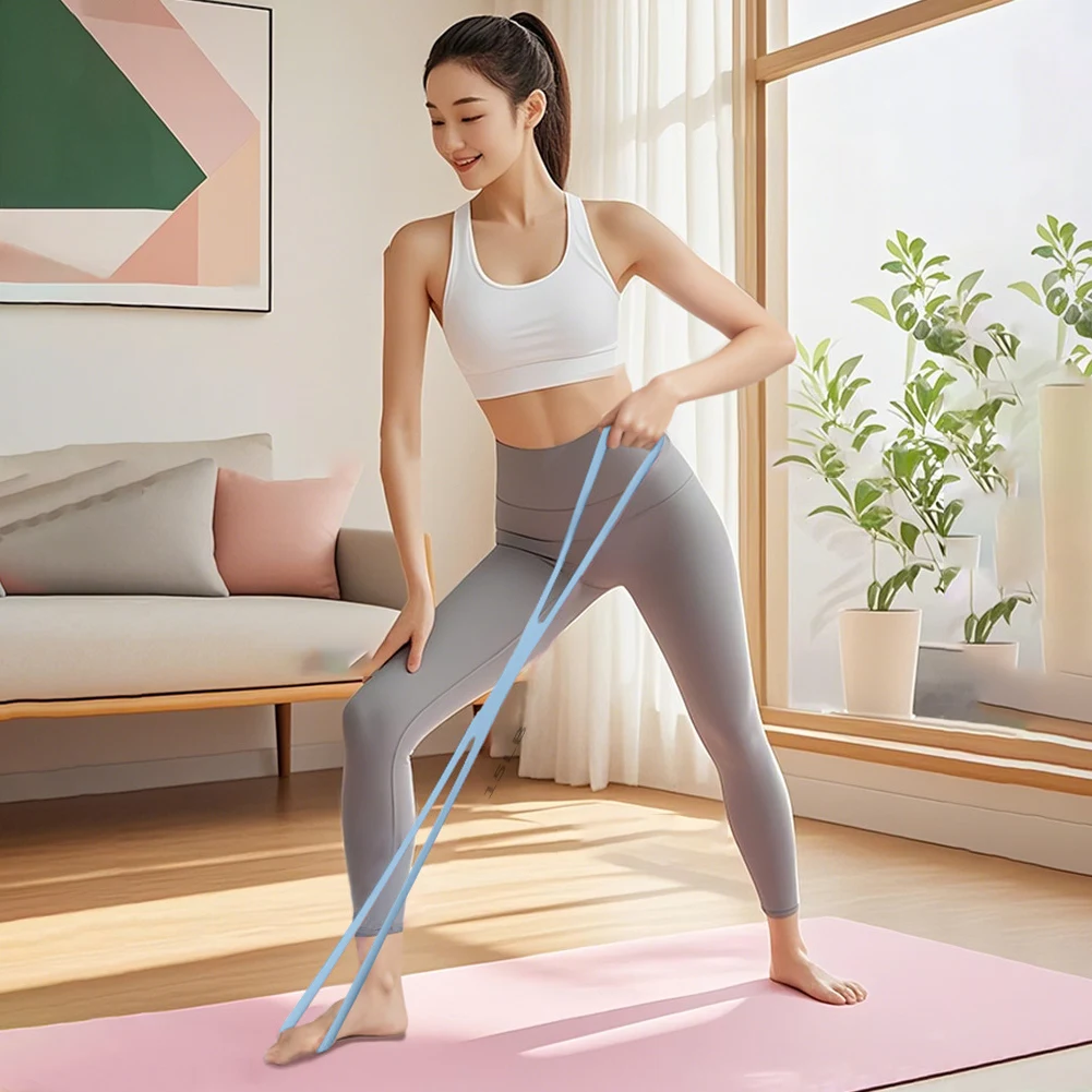 8 على شكل اليوغا المقاومة الفرقة اللياقة البدنية سحب حبل الكتف تمتد الفرقة لتمرين الذراع الصدر المنزل #4