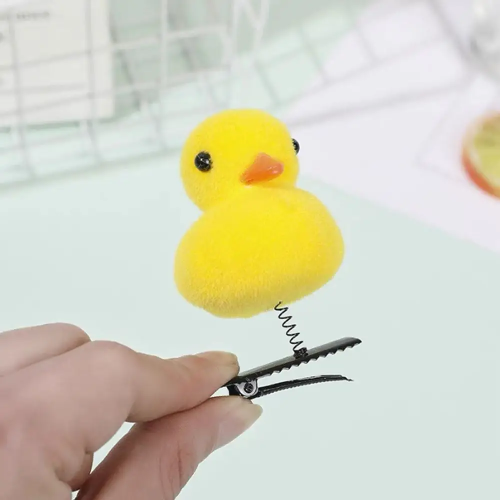 Korean Cartoon Plush Duck Chicken Dog Rabbit Star Hair Clip Animal Hairpin Girls Metal Duckbill Clip Barrettes Hair Accessories