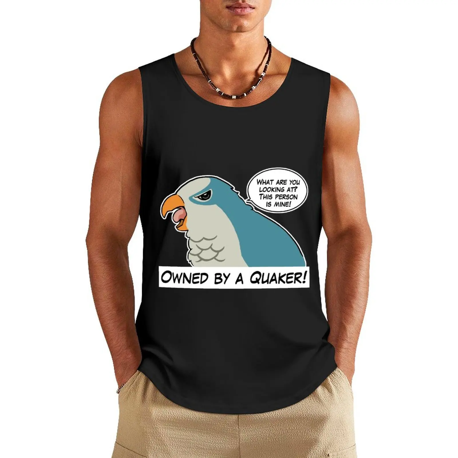 

Owned by a blue quaker Tank Top gym accessories men t-shirts for Men's gym