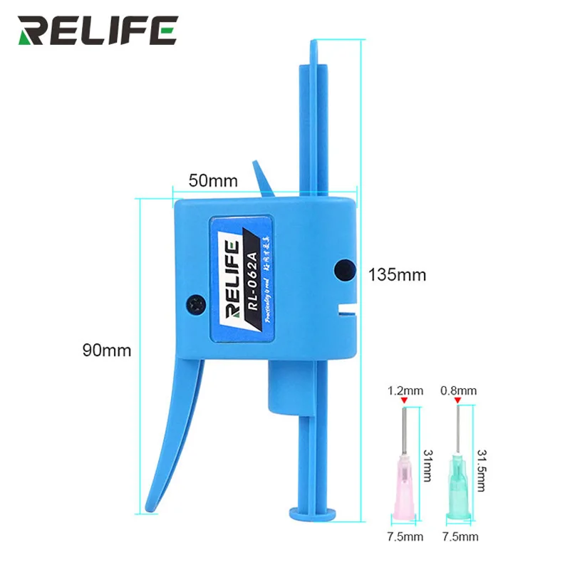 Imagem -03 - Relife Rl062a Rl-062b Manual Glue Dispenser Agulha Impulsionador Universal Ferramentas de Propulsão para Soldagem Verde Óleo Pasta Solda