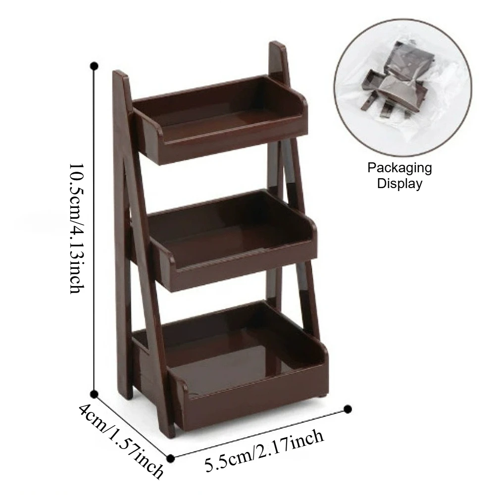 3 Layer Mini Storage Rack Multi-Functional Jewelry Storage Box Home Organization Space-Saving for Kitchen Bathroom Office Use
