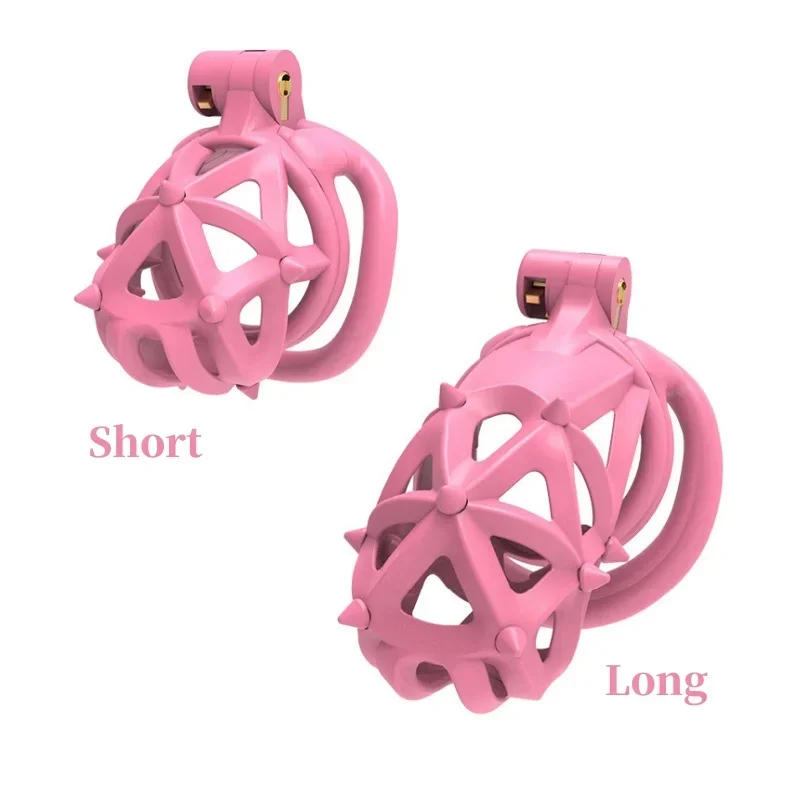 New Removable Soft Spike Chastity Cage Long/Short with 4 Size Cock Ring Penis Lock Lightweight Chastity Device Male Sex Products