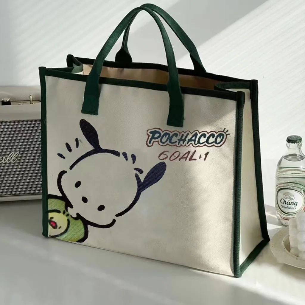 Sanrio Pochacco torebka brezentowa Anime urocza damska torba Crossbody Kawaii o dużej pojemności torba na ramię torebka studencka