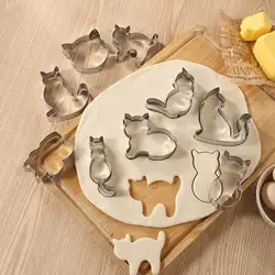 Cute Cookie Cutters 9 Pieces Small Stainless Steel Cat Cookie Molds Mini Funny Cartoon Cookie Molds Cooking Cutters for Cookies