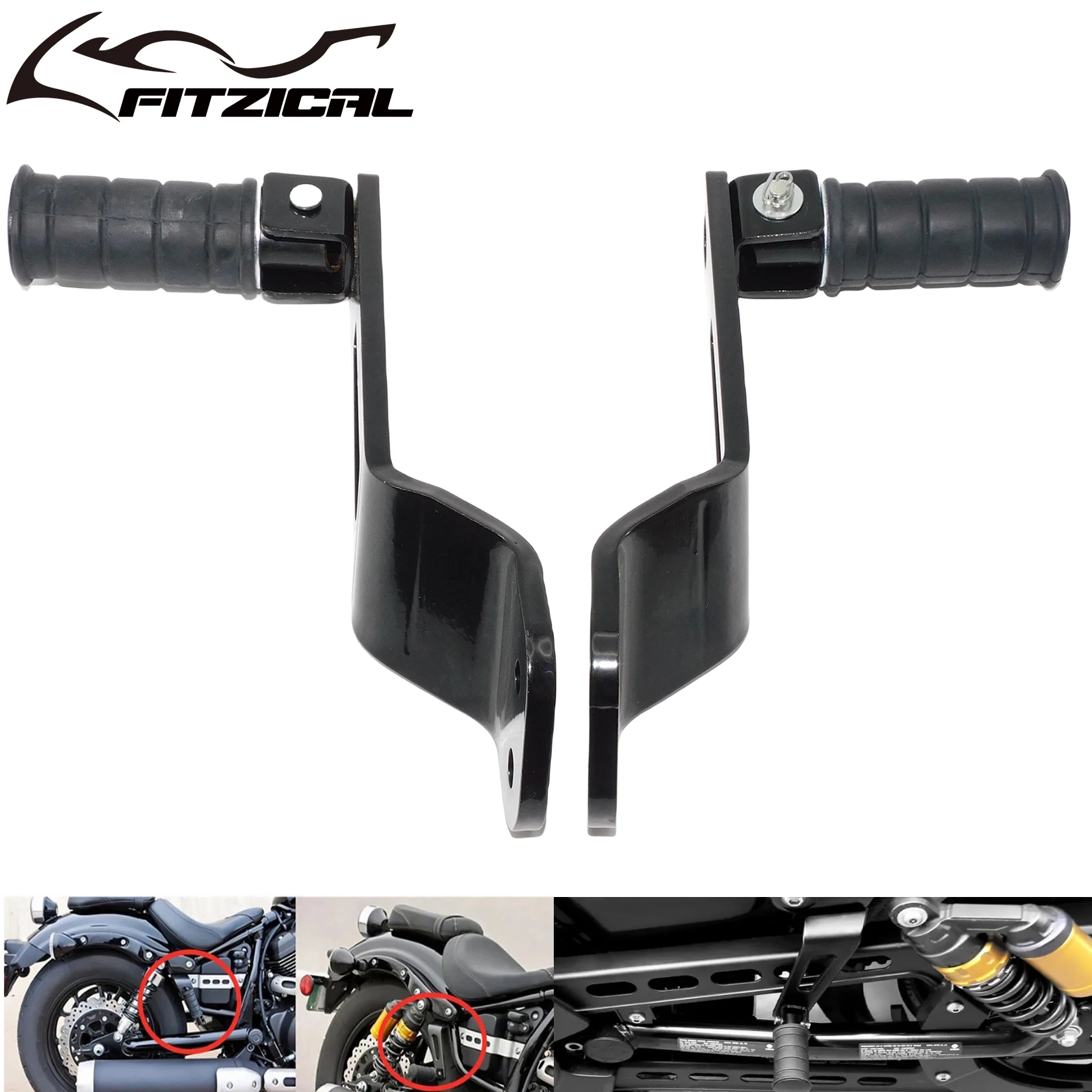 Motorcycle Rear Passenger Footpeg Footrests Bracket Foot Peg Pedal Black For Yamaha Bolt 950 XV950 XVS 950 SPEC R/C 2013-2019