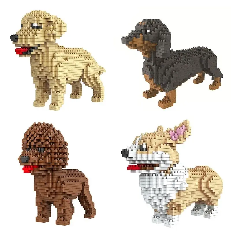 

Golden Retriever Micro Mini Toy DIY Model Creative Building Game - Collectible Pet Themed Blocks, Unique Gift Idea