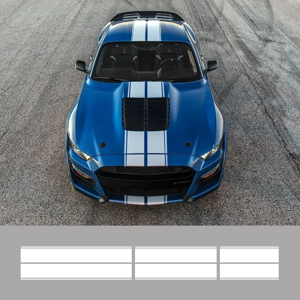 For Ford Mustang EcoBoost Shelby GT Hood Roof Trunk Vinyl Stripe Decal Set – PVC Car Styling Wrap Film Kit