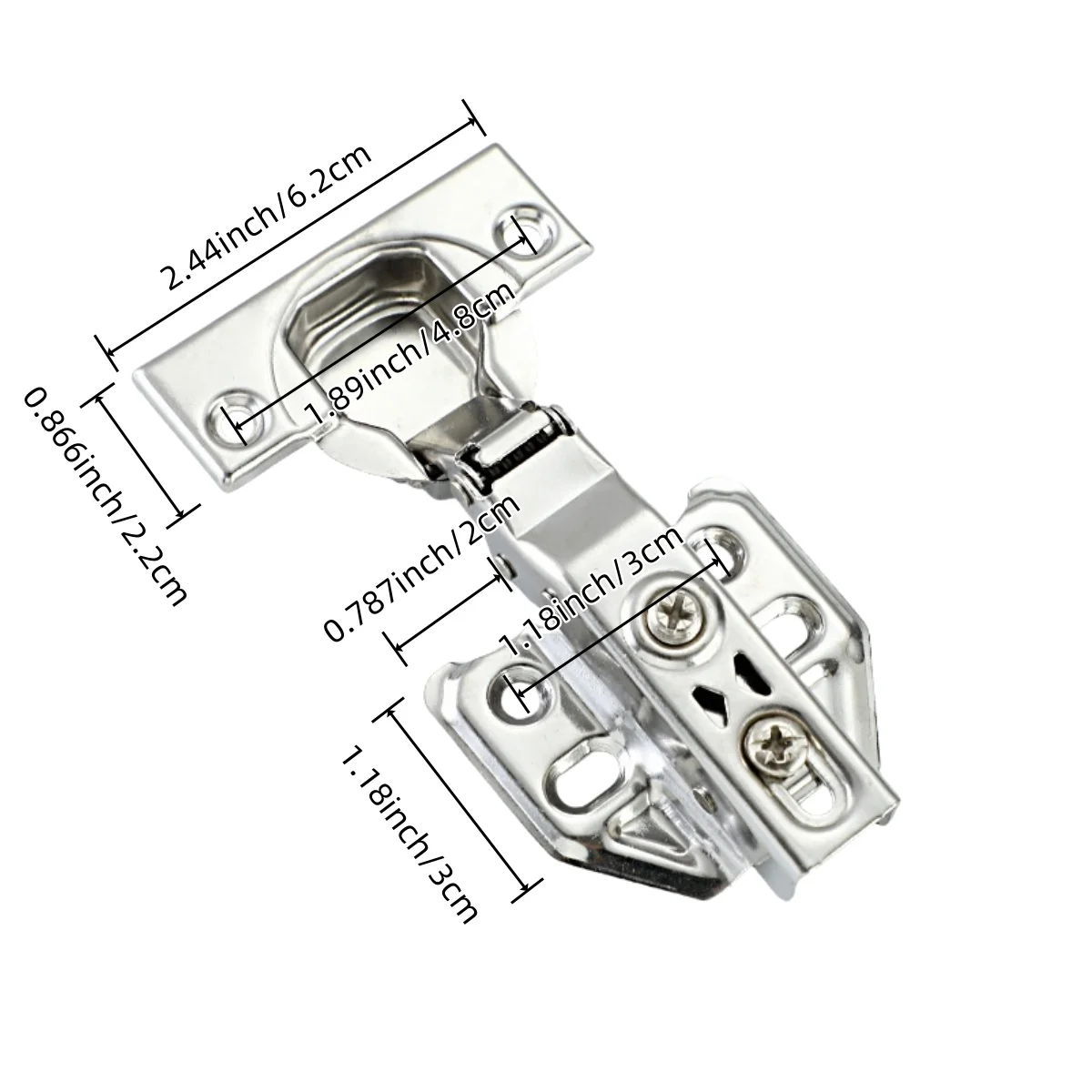2/10PCS Hydraulic Hinge Stainless Steel Soft Close Quiet Damper Buffer Hydraulic Hinge Wardrobe Door Cabinet Furniture Hardware image 6