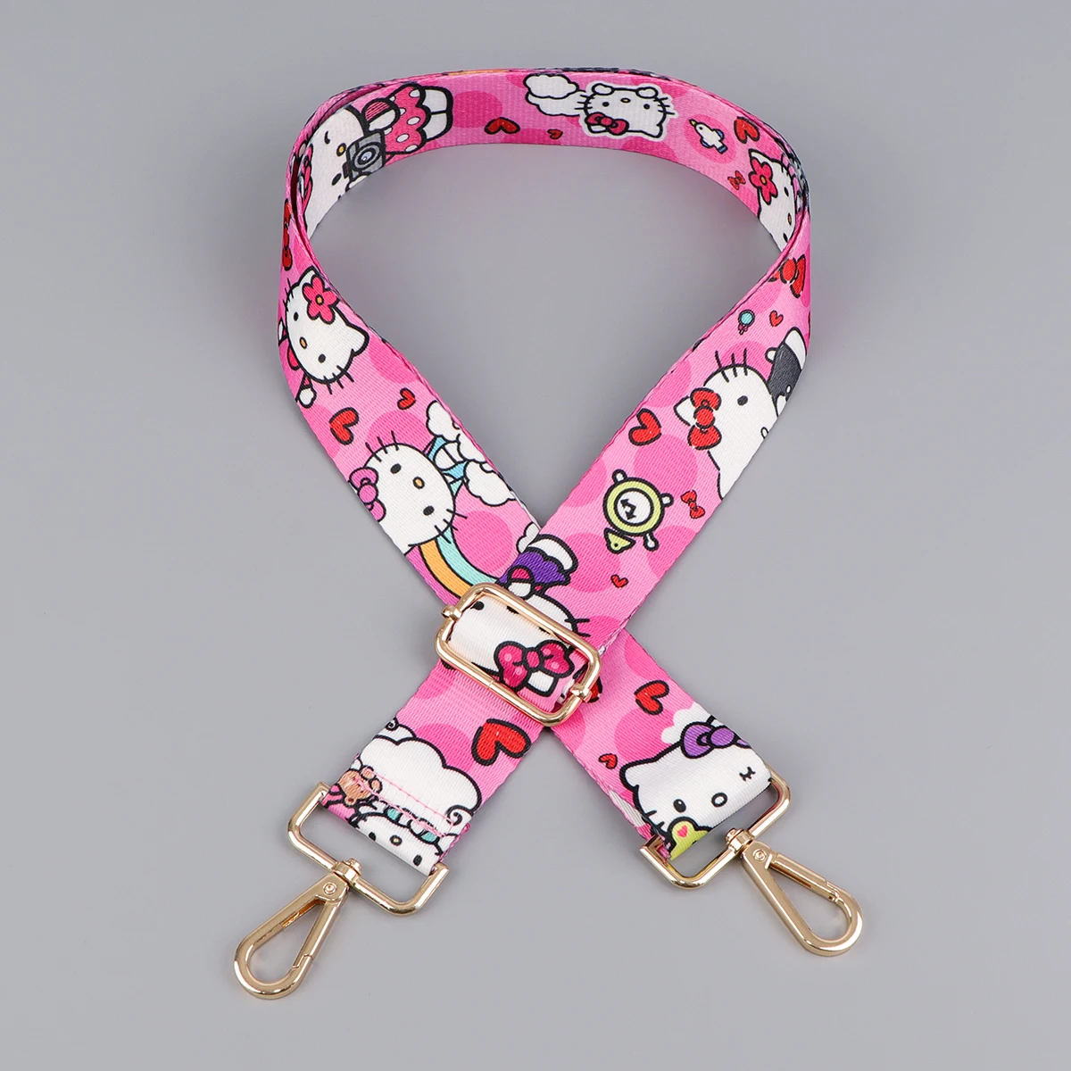 Cartoon Roze Kattentas Riem Vrouw Gekleurde Bandjes Voor Crossbody Messenger Schoudertas Accessoires Verstelbare Riemen Bandjes