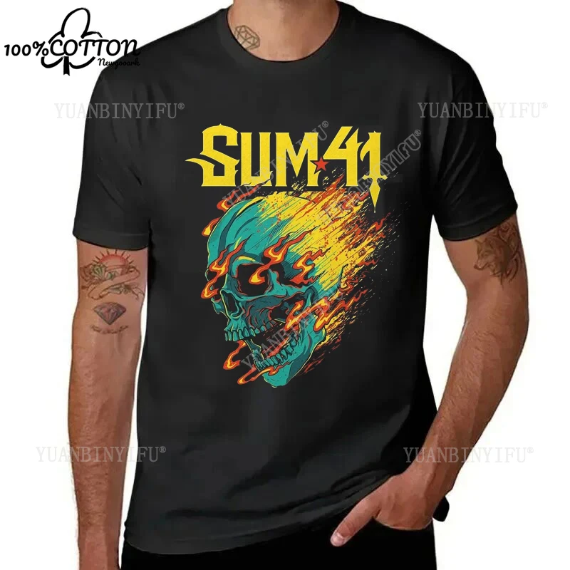 تي شيرت كلاسيكي جديد غير رسمي الهيب هوب S U M 4 1، عصري وعصري Y2K Street Fashion فضفاض Harajuku 100% قطن