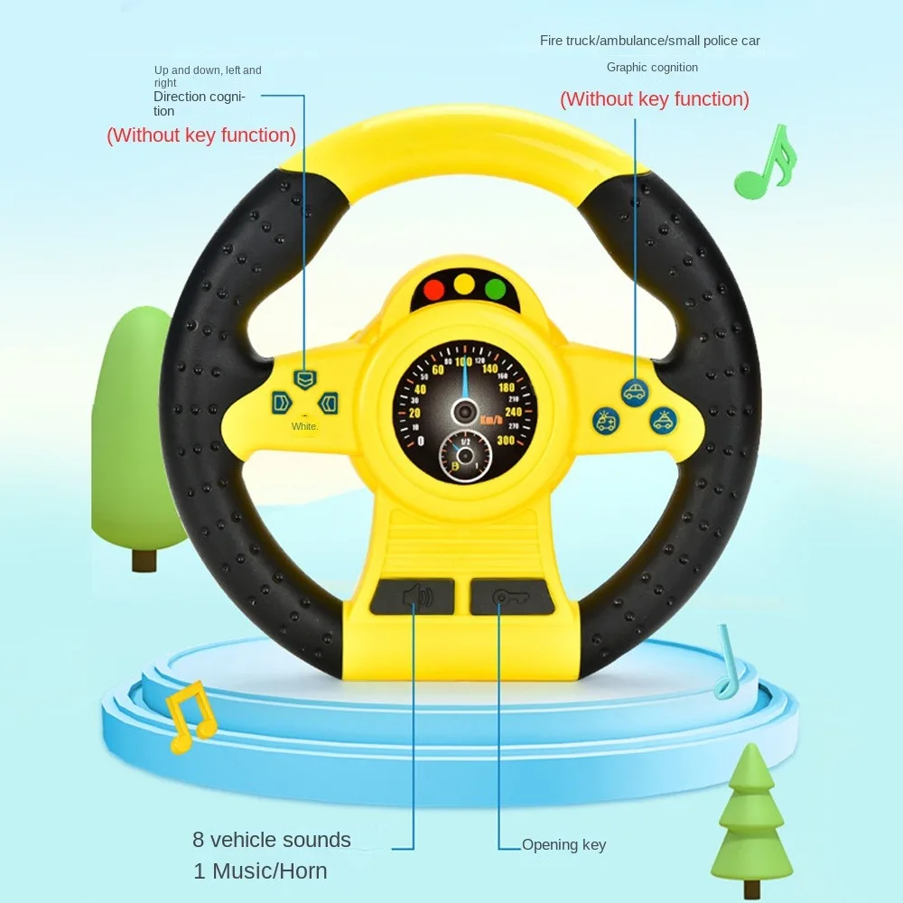 

360 ° Rotation Copilot Steering Wheel Montessori Early Education Simulation Steering Wheel Interactive Multi Functional