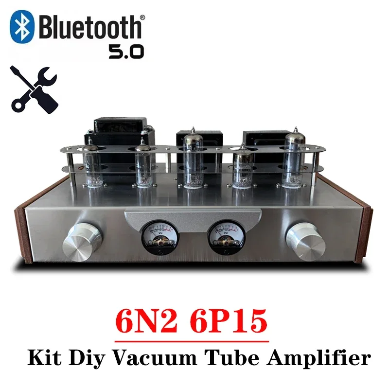 

6n2 6p15 2-канальный ламповый усилитель Diy Kit высокой мощности 3,5 Вт * 2 Bluetooth 5,0 USB-плеер Aux FM Vu-метр HIFI усилитель аудио