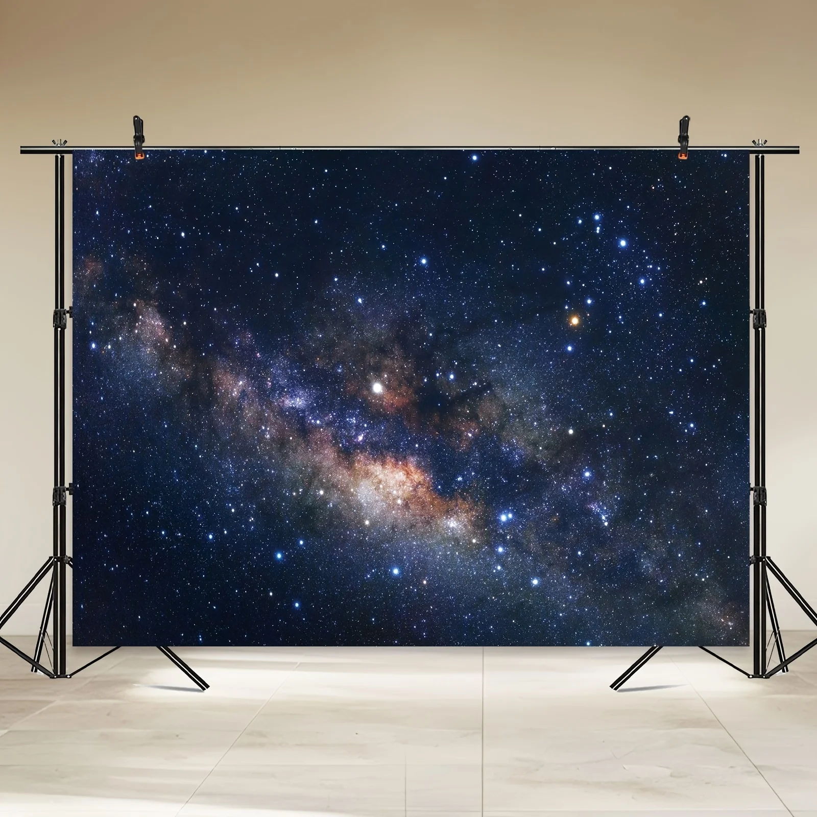 Fondo estrellado del espacio exterior, nebulosa cósmica, estrellas, Fondo de fotografía misterioso, cartel de mesa, Fondo de estudio fotográfico